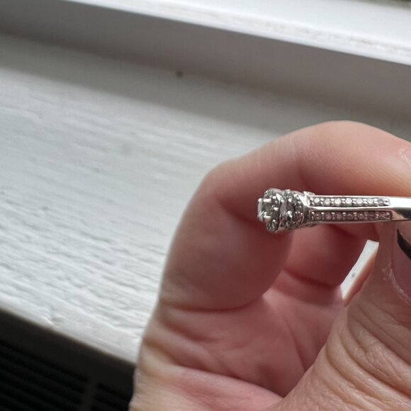 Ornate 3-Stone White Gold Engagement Ring